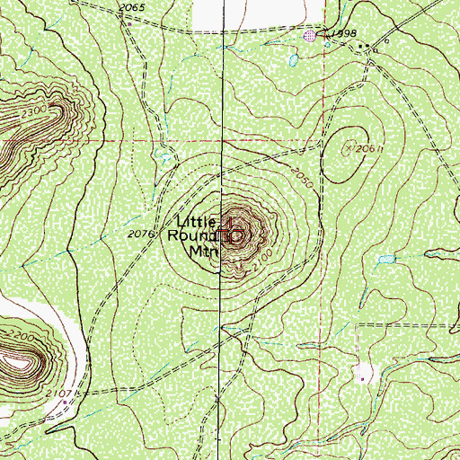 Topographic Map of Little Round Mountain, TX