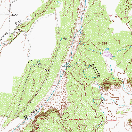 Topographic Map of Little Salt Branch, TX