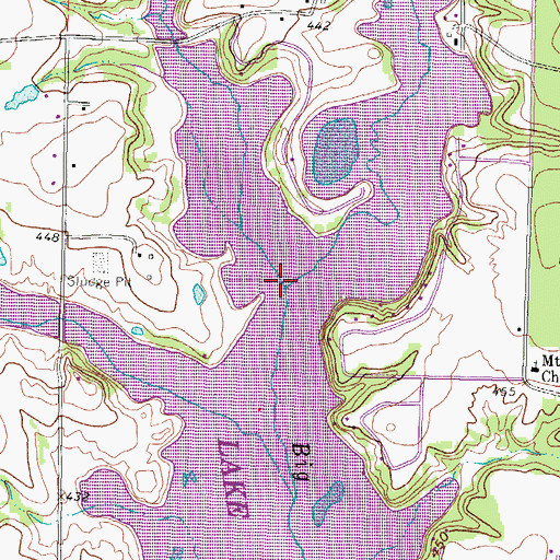 Topographic Map of Little Sandy Creek, TX