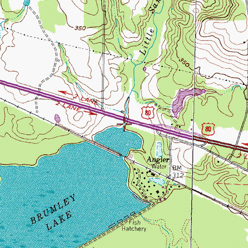 Topographic Map of Little Sandy Creek, TX