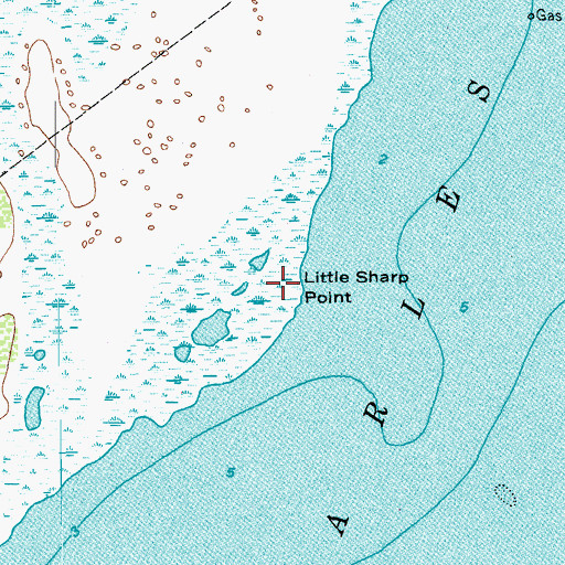 Topographic Map of Little Sharp Point, TX