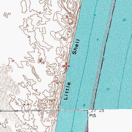 Topographic Map of Little Shell, TX