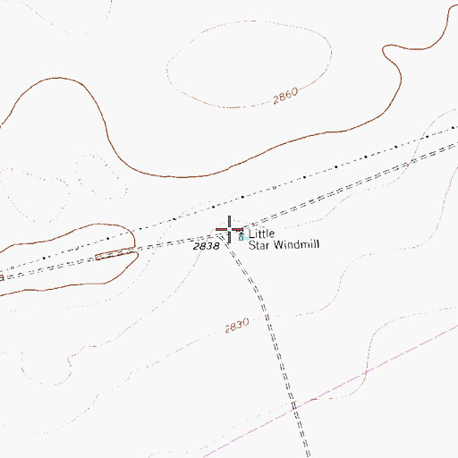 Topographic Map of Little Star Windmill, TX