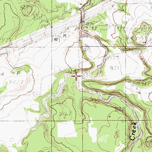 Topographic Map of Little Sunday Creek, TX