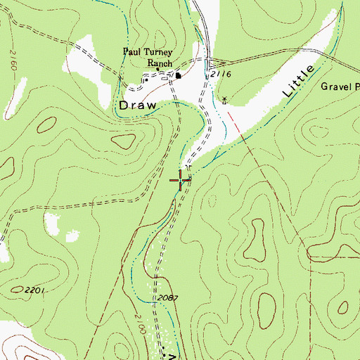 Topographic Map of Little Turney Draw, TX