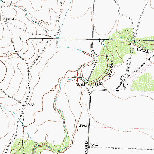 Topographic Map of Little Walnut Creek, TX