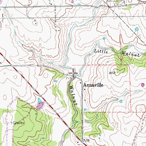 Topographic Map of Little Walnut Creek, TX