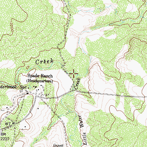 Topographic Map of Little Water Creek, TX
