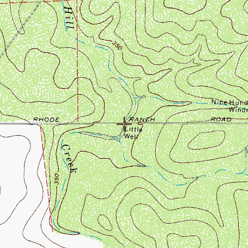 Topographic Map of Little Well, TX