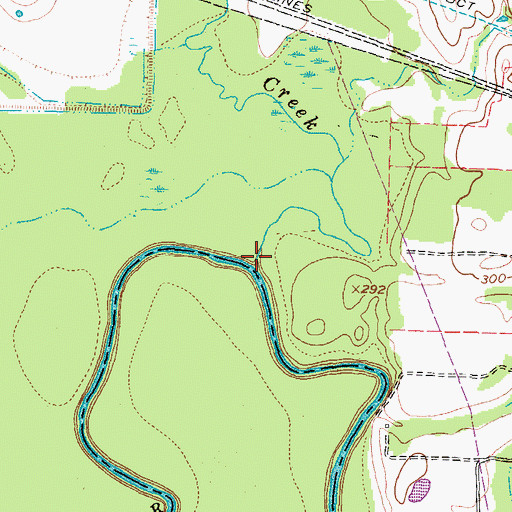 Topographic Map of Little White Oak Creek, TX