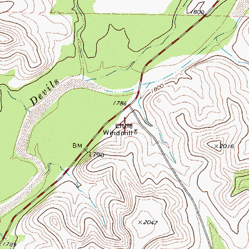 Topographic Map of Little Windmill, TX