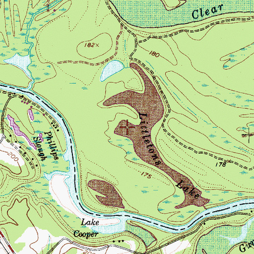 Topographic Map of Littletons Lake, TX