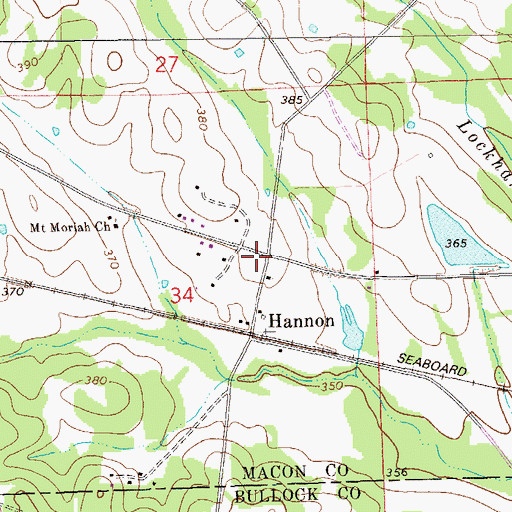 Topographic Map of Hannon School, AL