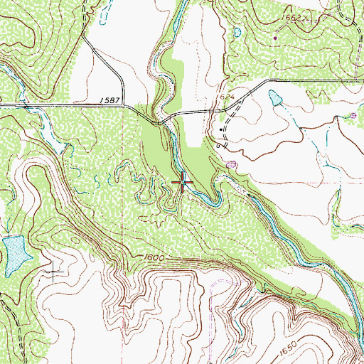 Topographic Map of Live Oak Branch, TX
