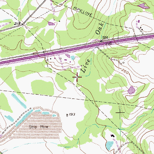 Topographic Map of Live Oak Creek, TX