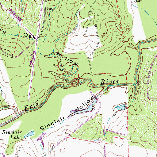 Topographic Map of Live Oak Hollow, TX
