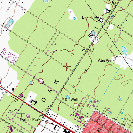 Topographic Map of Live Oak Ridge, TX