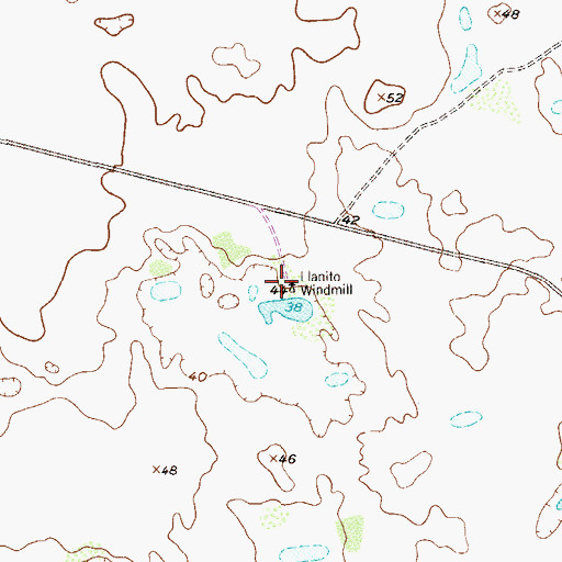 Topographic Map of Llanito Windmill, TX