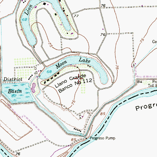 Topographic Map of Llano Grande Banco Number 112, TX