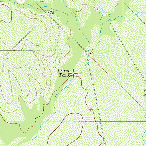 Topographic Map of Llano Tank, TX