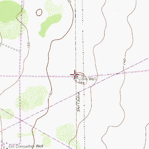 Topographic Map of Llano Well, TX