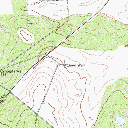 Topographic Map of Llano Well, TX