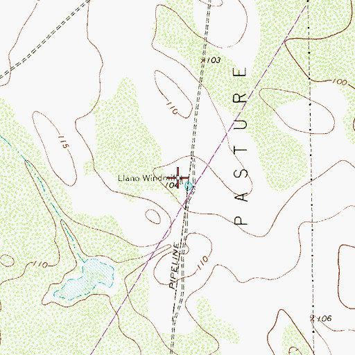 Topographic Map of Llano Windmill, TX