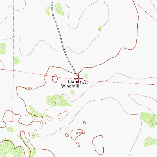 Topographic Map of Llano Windmill, TX