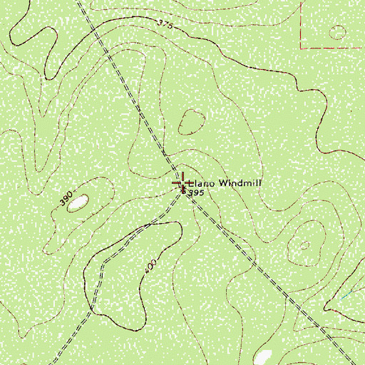 Topographic Map of Llano Windmill, TX