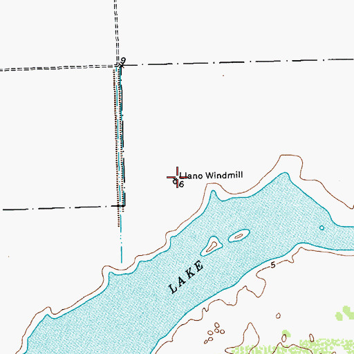 Topographic Map of Llano Windmill, TX
