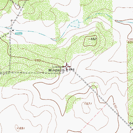 Topographic Map of Lloron Windmill, TX