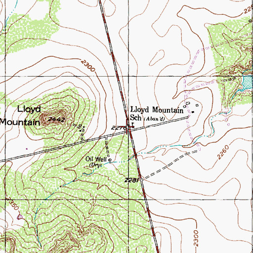 Topographic Map of Lloyd Mountain School, TX