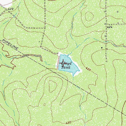 Topographic Map of Lloyd Tank, TX