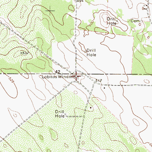 Topographic Map of Lobitos Windmill, TX