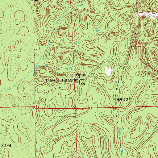 Topographic Map of Liberty Hill School (historical), AL