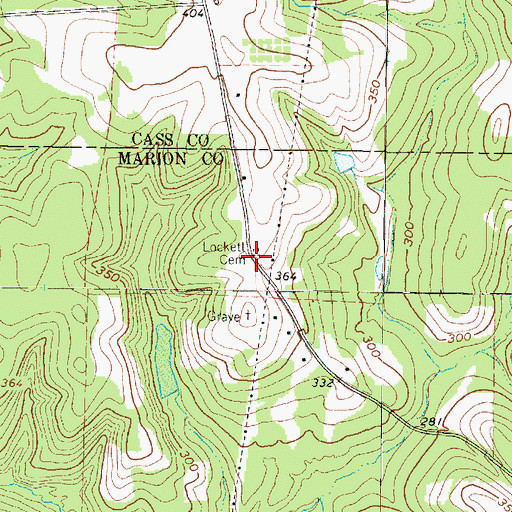 Topographic Map of Lockett Cemetery, TX