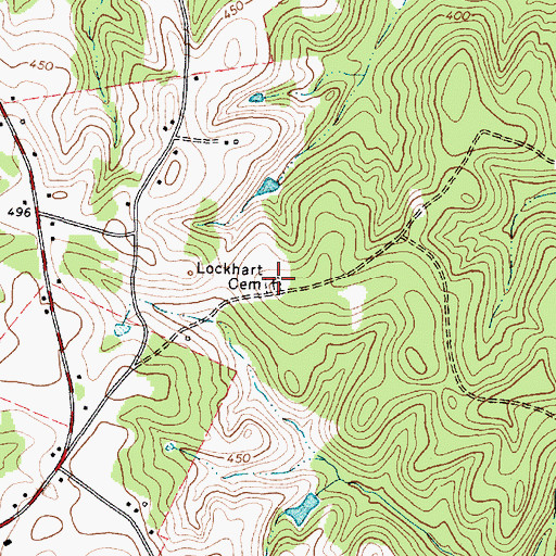 Topographic Map of Lockridge Cemetery, TX