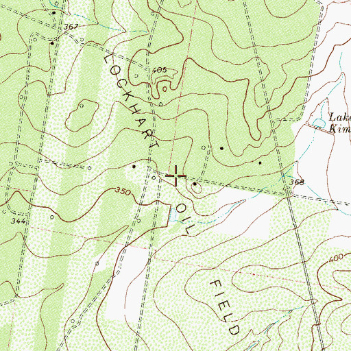 Topographic Map of Lockhart Oil Field, TX
