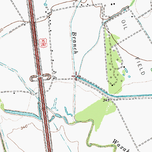 Topographic Map of Lockheart Branch, TX