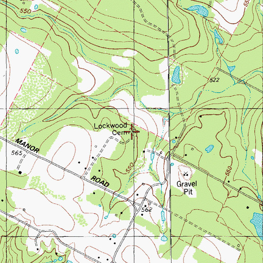 Topographic Map of Lockwood Cemetery, TX