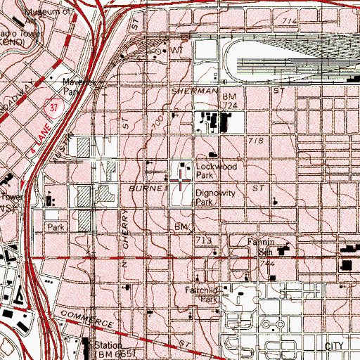 Topographic Map of Lockwood Park, TX