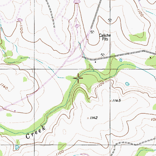Topographic Map of Logan Branch, TX