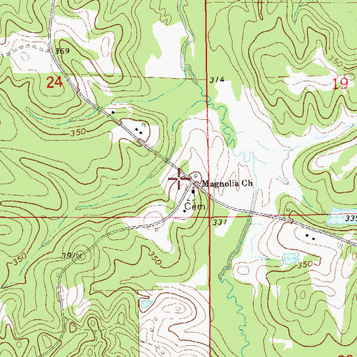 Topographic Map of Magnolia School (historical), AL