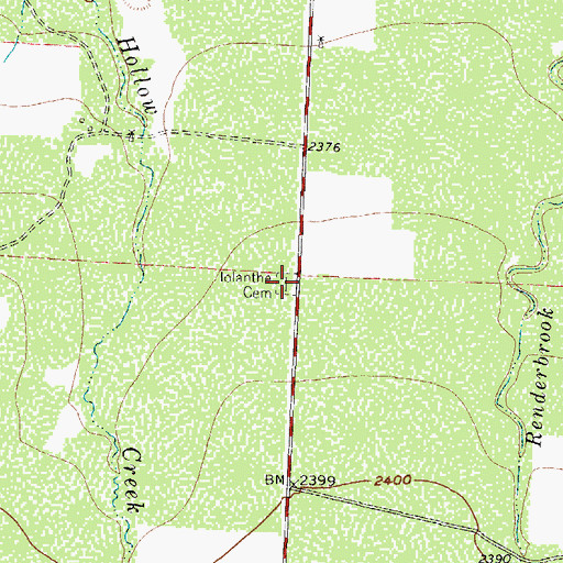 Topographic Map of Lolanthe Cemetery, TX