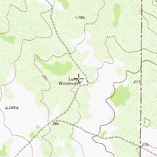 Topographic Map of Lolo Windmill, TX