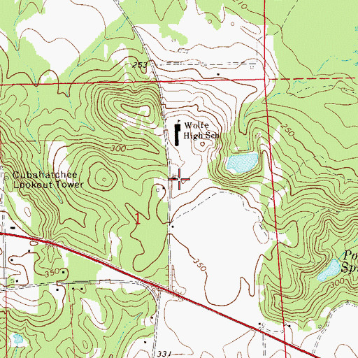 Topographic Map of Mary Magdeline Baptist Church, AL