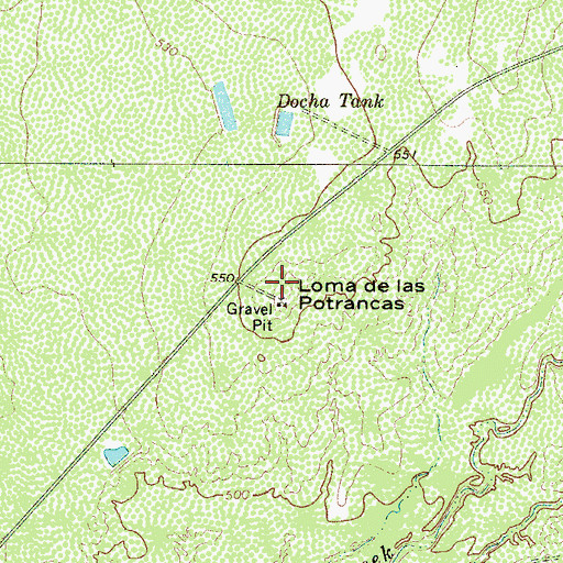 Topographic Map of Loma de las Potrancas, TX