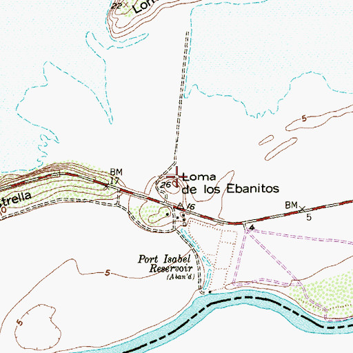 Topographic Map of Loma de los Ebanitos, TX