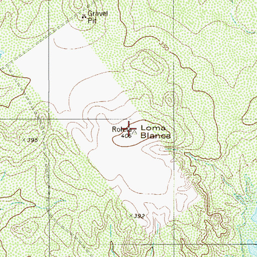 Topographic Map of Loma Blanca, TX