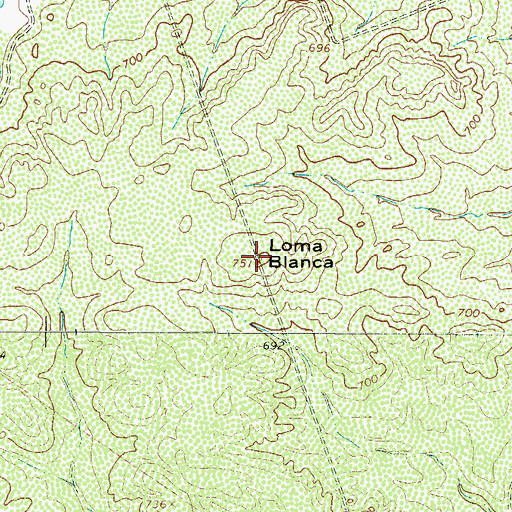 Topographic Map of Loma Blanca, TX